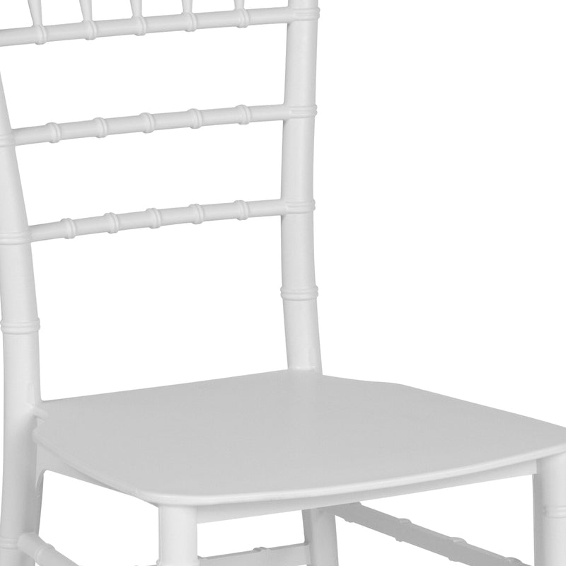 SINGLEWAVE Series White Resin Stacking Chiavari Chair