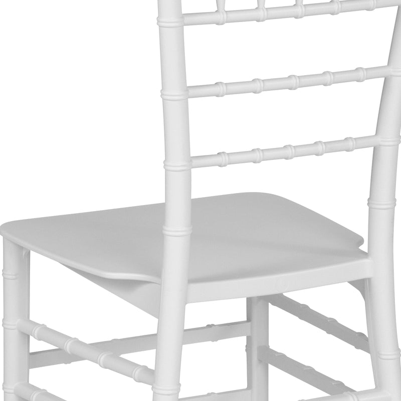 SINGLEWAVE Series White Resin Stacking Chiavari Chair