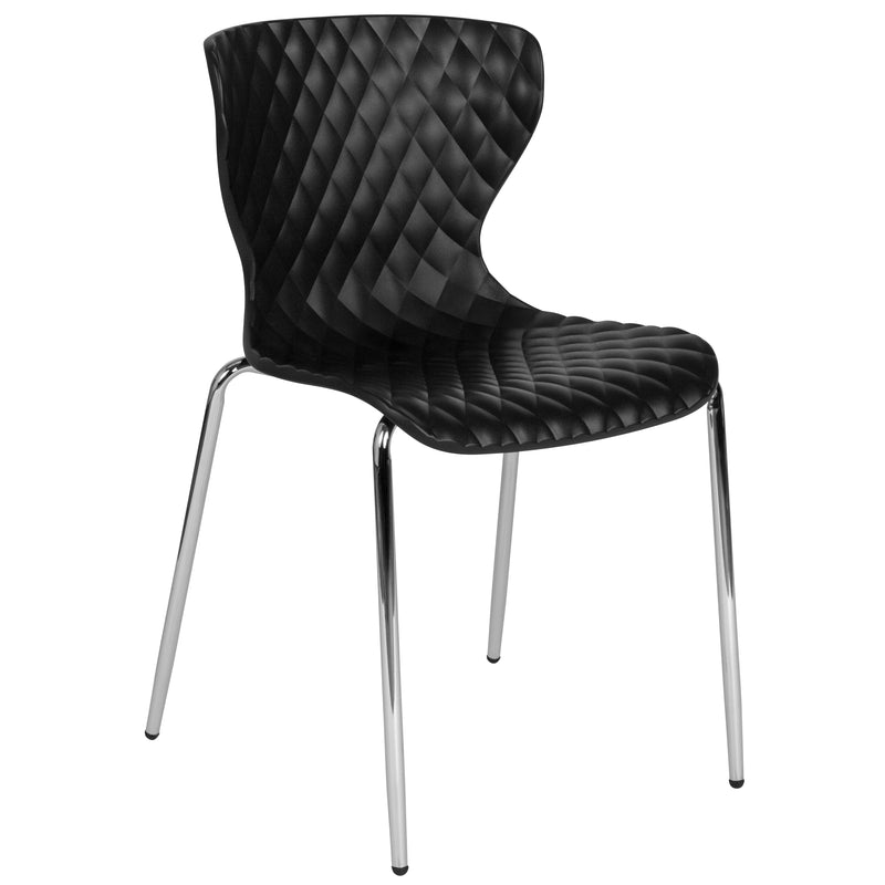 Lowell Contemporary Design Black Plastic Stack Chair