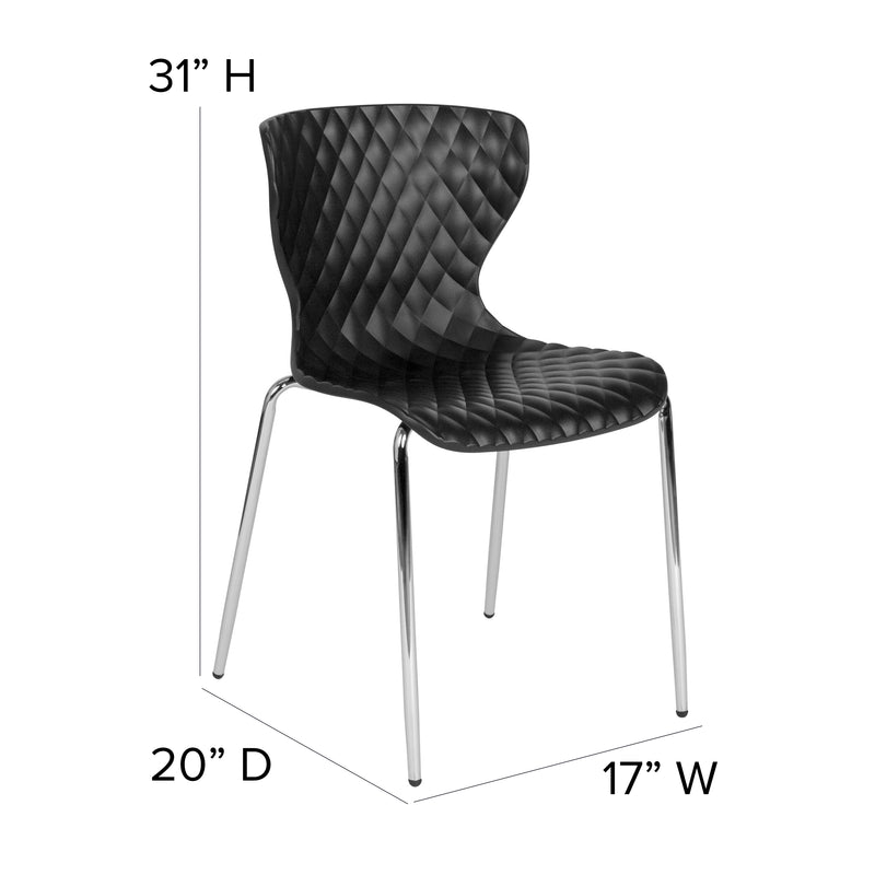 Lowell Contemporary Design Black Plastic Stack Chair