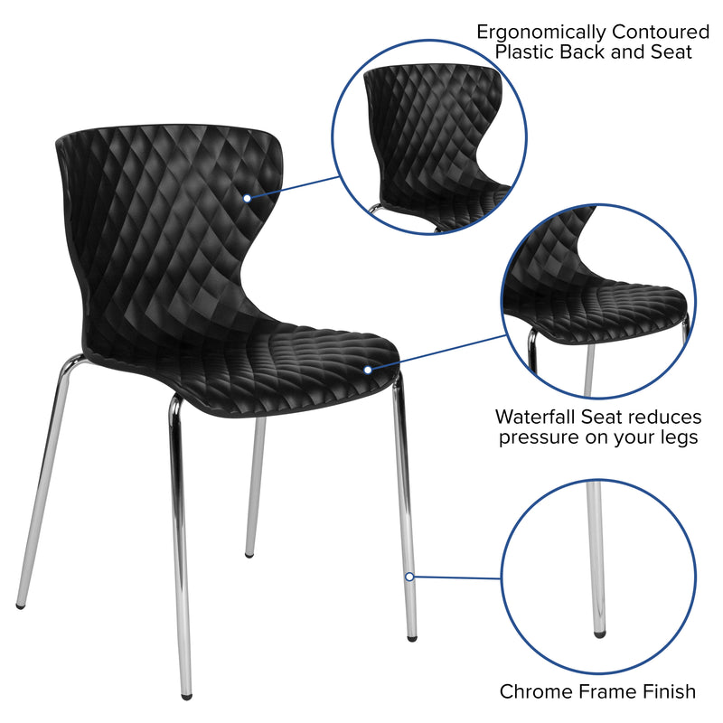 Lowell Contemporary Design Black Plastic Stack Chair