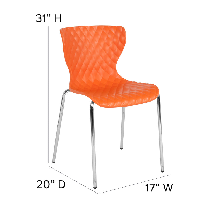 Lowell Contemporary Design Orange Plastic Stack Chair