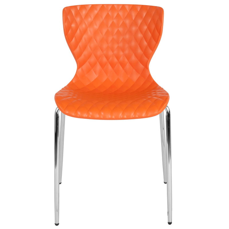 Lowell Contemporary Design Orange Plastic Stack Chair