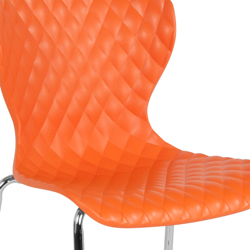 Lowell Contemporary Design Orange Plastic Stack Chair