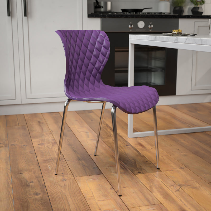 Lowell Contemporary Design Purple Plastic Stack Chair