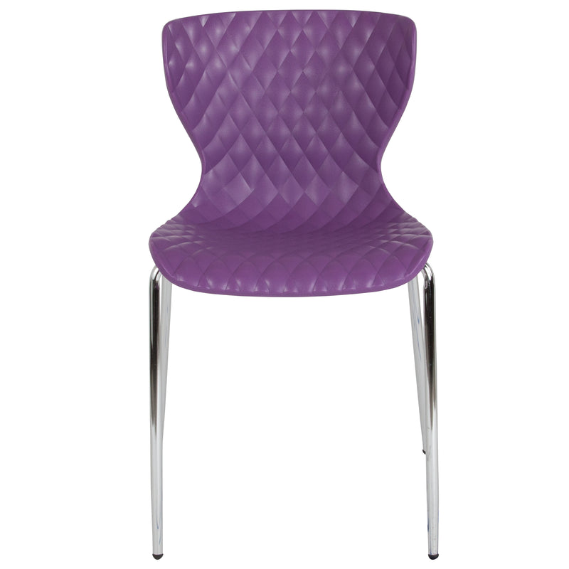 Lowell Contemporary Design Purple Plastic Stack Chair