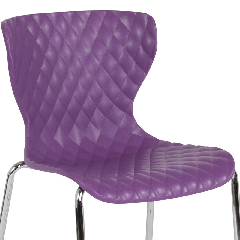 Lowell Contemporary Design Purple Plastic Stack Chair