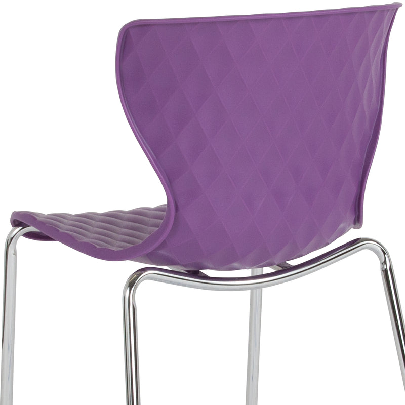 Lowell Contemporary Design Purple Plastic Stack Chair