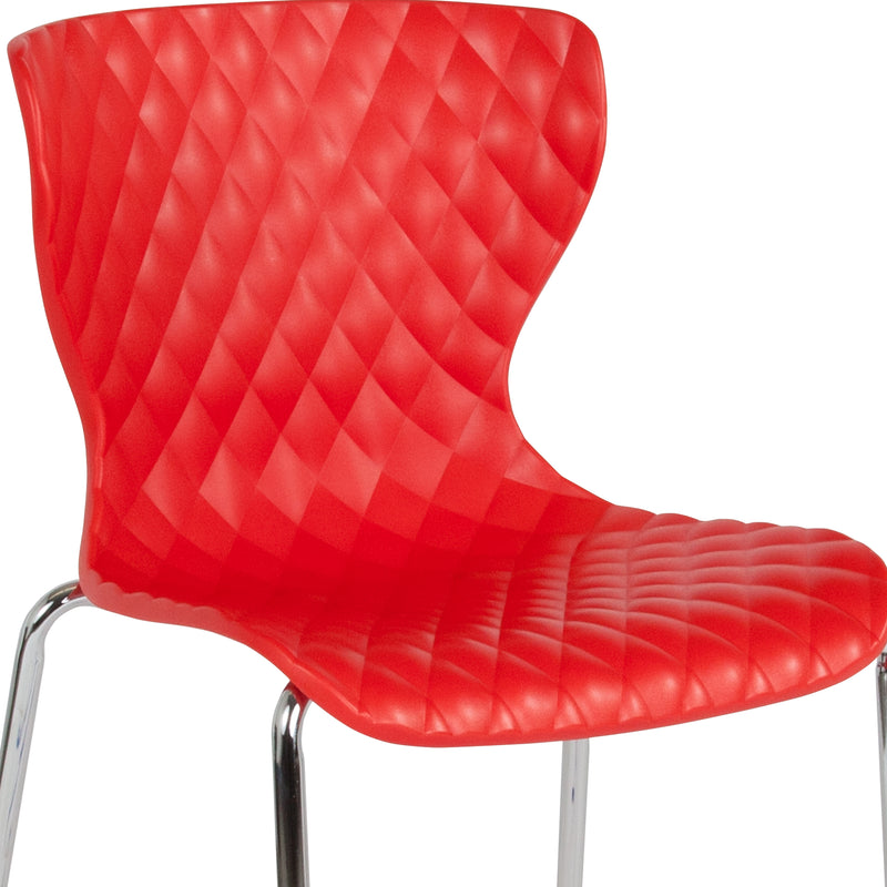 Lowell Contemporary Design Red Plastic Stack Chair