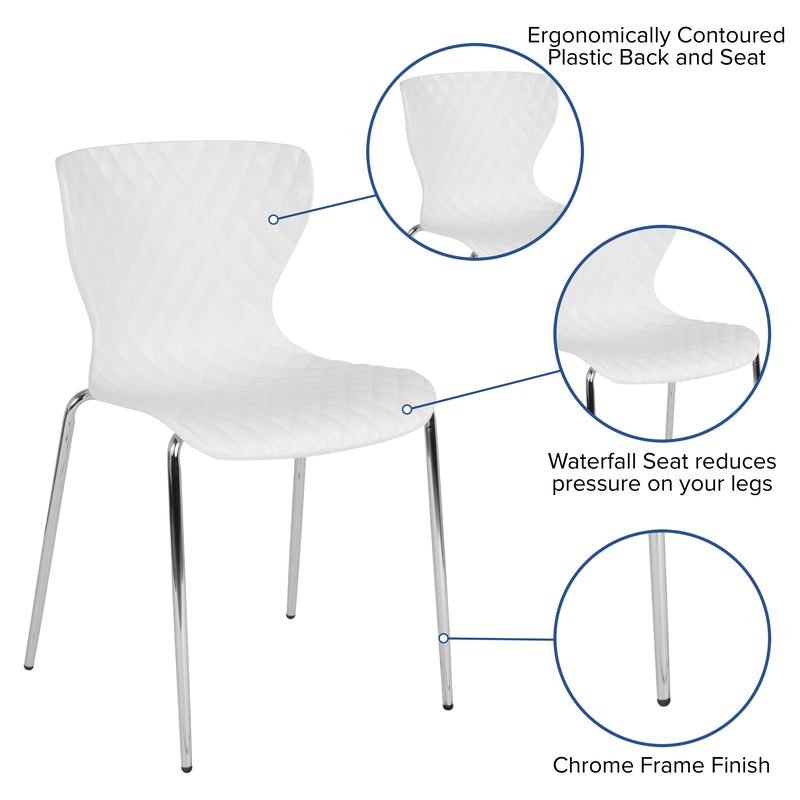 Lowell Contemporary Design White Plastic Stack Chair