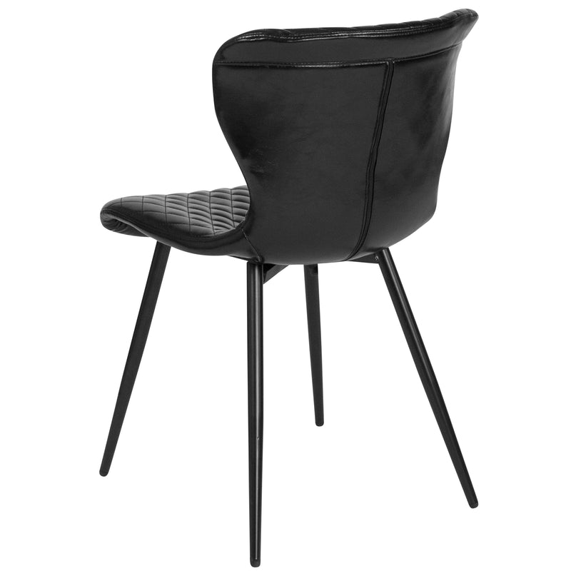 Bristol Contemporary Upholstered Chair in Black Vinyl