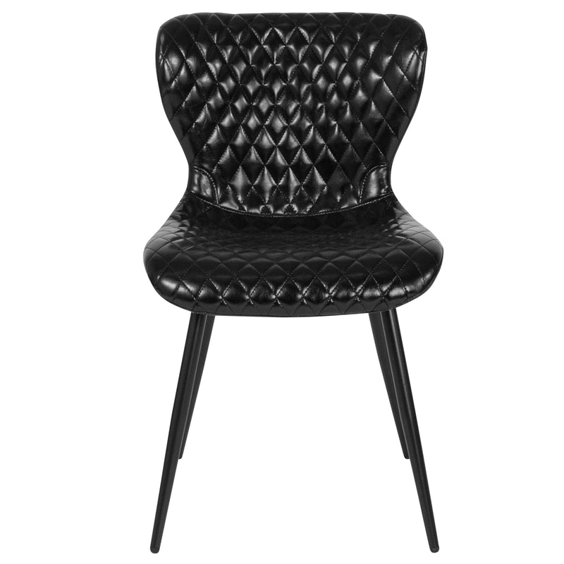 Bristol Contemporary Upholstered Chair in Black Vinyl