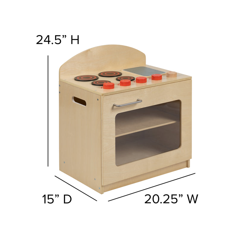 Children's Wooden Kitchen Stove for Commercial or Home Use - Safe, Kid Friendly Design