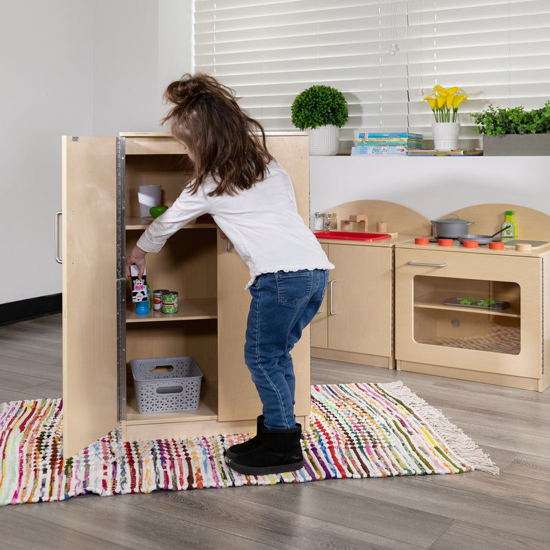 Children's Wooden Kitchen Refrigerator for Commercial or Home Use - Safe, Kid Friendly Design