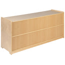 Wooden 2 Section School Classroom Storage Cabinet for Commercial or Home Use - Safe, Kid Friendly Design - 24"H x 48"L (Natural)