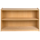 Wooden 2 Section School Classroom Storage Cabinet for Commercial or Home Use - Safe, Kid Friendly Design - 30"H x 48"L (Natural)