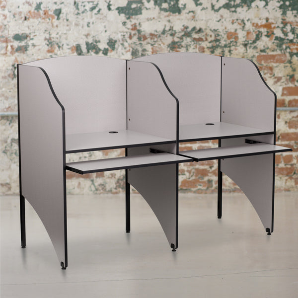 Starter Study Carrel in Nebula Grey Finish