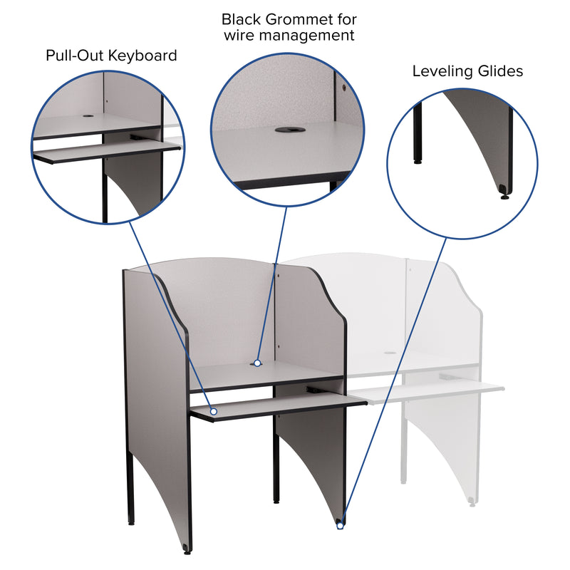 Starter Study Carrel in Nebula Grey Finish