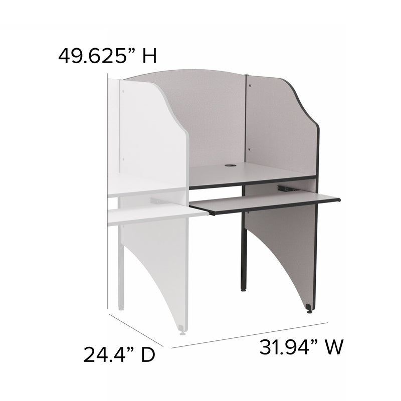 Add-On Study Carrel in Nebula Grey Finish