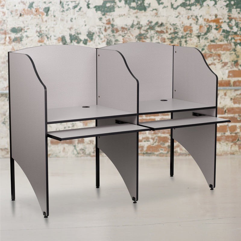 Add-On Study Carrel in Nebula Grey Finish