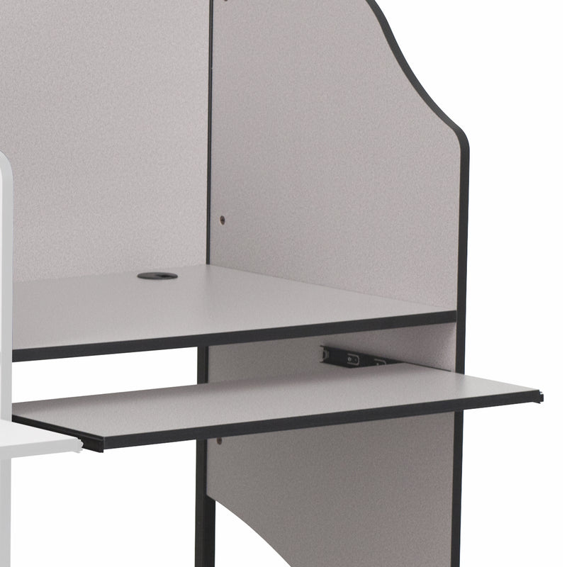 Add-On Study Carrel in Nebula Grey Finish