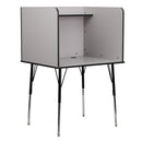 Stand-Alone Study Carrel with Top Shelf - Height Adjustable Legs and Wire Management Grommet - Nebula Grey Finish