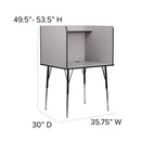 Stand-Alone Study Carrel with Top Shelf - Height Adjustable Legs and Wire Management Grommet - Nebula Grey Finish