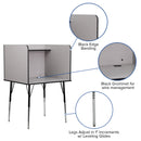 Stand-Alone Study Carrel with Top Shelf - Height Adjustable Legs and Wire Management Grommet - Nebula Grey Finish
