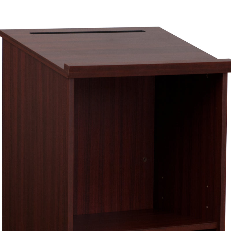 Stand-Up Wood Lectern in Mahogany