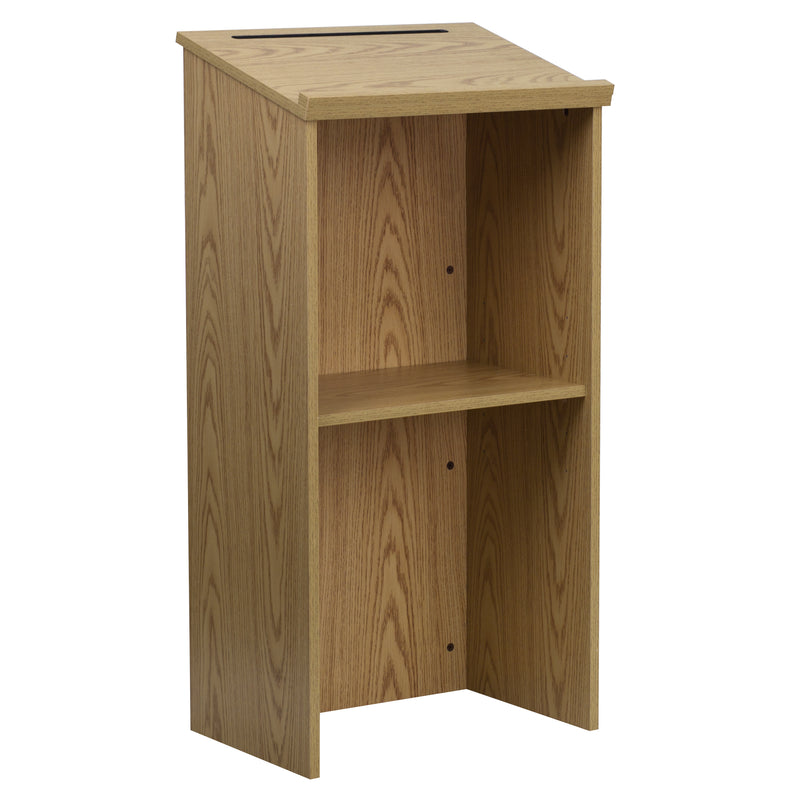 Stand-Up Wood Lectern in Oak