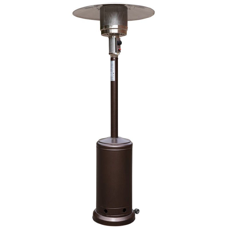 Patio Outdoor Heating-Bronze Stainless Steel 40,000 BTU Propane Heater with Wheels for Commercial & Residential Use-7.5 Feet Tall