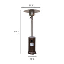 Patio Outdoor Heating-Bronze Stainless Steel 40,000 BTU Propane Heater with Wheels for Commercial & Residential Use-7.5 Feet Tall