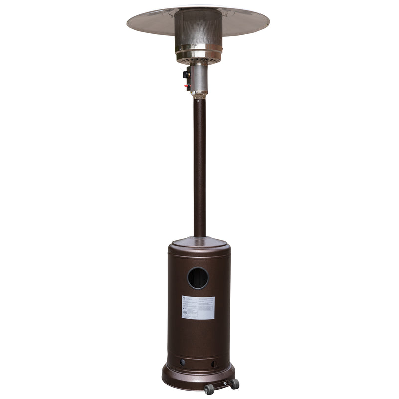 Patio Outdoor Heating-Bronze Stainless Steel 40,000 BTU Propane Heater with Wheels for Commercial & Residential Use-7.5 Feet Tall