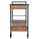 Castleberry Rustic Wood Grain and Iron Kitchen Serving and Bar Cart