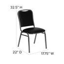 SINGLEWAVE Series Stacking Banquet Chair in Black Vinyl - Silver Vein Frame