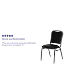 SINGLEWAVE Series Stacking Banquet Chair in Black Vinyl - Silver Vein Frame