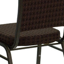SINGLEWAVE Series Crown Back Stacking Banquet Chair in Brown Patterned Fabric - Gold Vein Frame