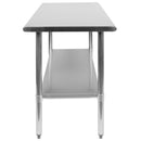 Stainless Steel 18 Gauge Work Table with Undershelf - NSF Certified - 60"W x 24"D x 34.5"H