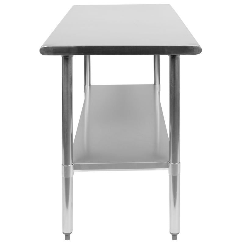 Stainless Steel 18 Gauge Work Table with Undershelf - NSF Certified - 60"W x 24"D x 34.5"H