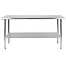 Stainless Steel 18 Gauge Work Table with Undershelf - NSF Certified - 60"W x 24"D x 34.5"H