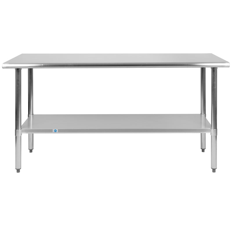 Stainless Steel 18 Gauge Work Table with Undershelf - NSF Certified - 60"W x 24"D x 34.5"H