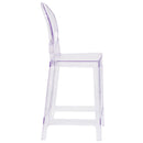 Ghost Counter Stool with Oval Back in Transparent Crystal