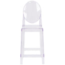 Ghost Counter Stool with Oval Back in Transparent Crystal