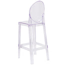 Ghost Barstool with Oval Back in Transparent Crystal