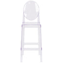 Ghost Barstool with Oval Back in Transparent Crystal