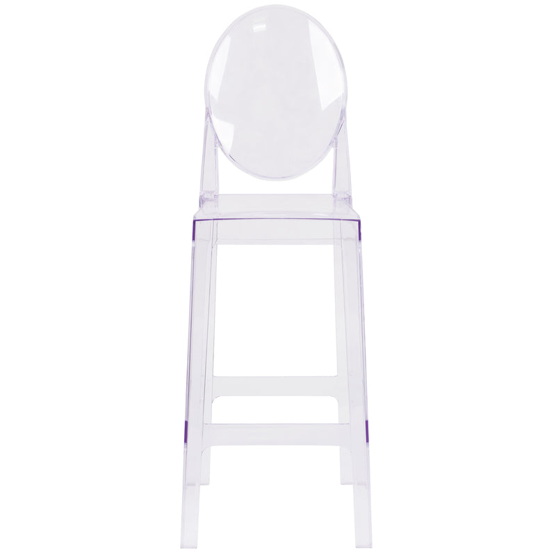 Ghost Barstool with Oval Back in Transparent Crystal