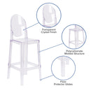 Ghost Barstool with Oval Back in Transparent Crystal