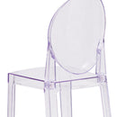 Ghost Barstool with Oval Back in Transparent Crystal