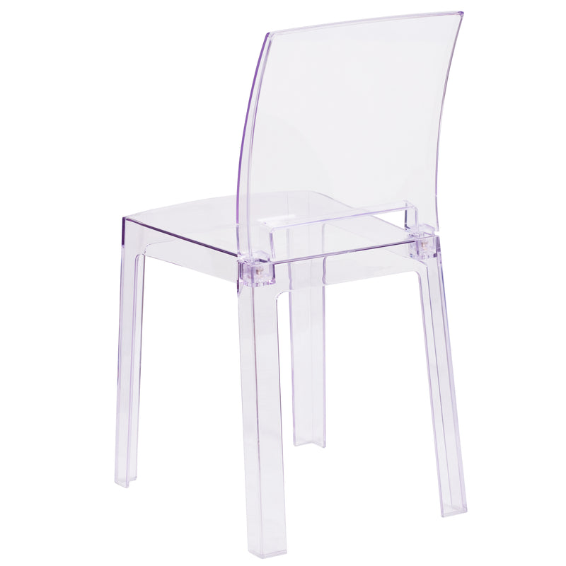 Ghost Chair with Square Back in Transparent Crystal