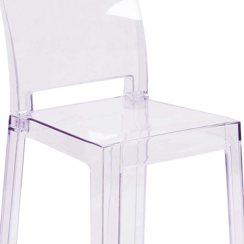 Ghost Chair with Square Back in Transparent Crystal